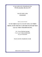 Tu duy bien luan va cac ky nang can thiet trong tuyen truyen va ho tro nguoi nop thue