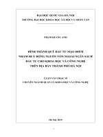 Hình thành quỹ đầu tư mạo hiểm nhằm huy động nguồn vốn ngoài ngân sách đầu tư cho khoa học và công nghệ trên địa bàn thành phố hà nội 