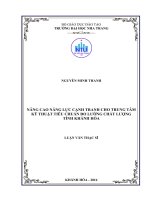 Nâng cao năng lực cạnh tranh cho trung tâm kỹ thuật tiêu chuẩn đo lường chất lượng tỉnh khánh hòa 