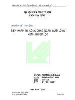 Biện pháp thi công cống ngầm dưới lòng kênh Nhiêu Lộc