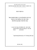 Hoạt động phục vụ người dùng tin tại trung tâm thông tin thư viện trường đại học thương mại 