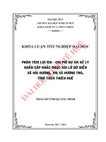 Phân tích lợi ích – chi phí dự án Xử lý khẩn cấp khắc phục xói lở bờ biển xã Hải Dương, thị xã Hương Trà, tỉnh Thừa Thiên Huế