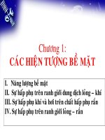 Hóa lý: các hiện tượng bề mặt