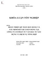 Khóa luận hoàn thiện kế toán bán hàng và xác định kết quả bán hàng tại công ty cổ phần tư vấn đầu tư xây dựng và dịch vụ tổng hợp 