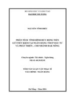 Phân tích tình hình huy động tiền gửi tiết kiệm tại ngân hàng TMCP đầu tư và phát triển – chi nhánh đăk nông