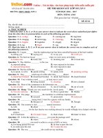 Đề thi KSCL môn Tiếng Anh lớp 10 trường THPT Triệu Sơn 4, Thanh Hóa năm học 2016 - 2017 (Lần 1) có đáp án