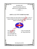 Đánh giá hiệu quả hoạt động bán hàng của công ty TNHH – TM phước phú trên địa bàn thừa thiên huế trong giai đoạn 2011 – 2013