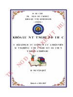 Sự hài lòng của nhân viên đối với công việc, một nghiên cứu thực nghiệm tại Bưu điên tỉnh Thừa Thiên Huế