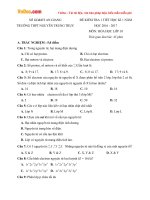 Đề kiểm tra 1 tiết học kì 1 môn Hóa học lớp 10 trường THPT Nguyễn Trung Trực, An Giang năm học 2016 - 2017