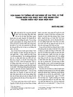 Vận dụng tư tưởng hồ chí minh về vai trò, vị thế thanh niên vào phát huy sức mạnh của thanh niên việt nam hiện nay 