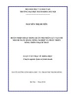 Hoàn thiện hoạt động quản trị nhân lực tại Chi nhánh Ngân hàng Nông nghiệp và phát triển nông thôn Thạch Thất.PDF