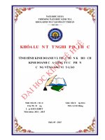 Tình hình kinh doanh và thực hiện kế hoạch kinh doanh của công ty cổ phần cảng Vũng Áng Việt-Lào