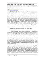 Using popular culture in teachinh video for english major students at thang long university 