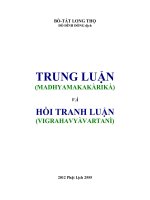 Trung Luận (Madhyamakakàrikà) Và Hồi Tranh Luận (Vigrahavyàvartanì)