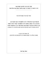 Gắn kết quả nghiên cứu với đào tạo nhằm thúc đẩy việc nghiên cứu khoa học của giảng viên trong các trường đại học ngoài công lập (nghiên cứu trường hợp trường đại học quốc tế hồng bàng) 