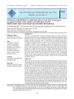 Đánh giá ảnh hưởng của độ mặn lên cá sặc rằn (trichogaster pectogalis) và khả năng nuôi cá ở tỉnh hậu giang trong điều kiện xâm nhập mặn do biến đổi khí hậu 