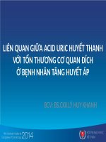 Liên quan giữa nồng độ acid uric huyết thanh với tổn thương cơ quan đích ở người bệnh THA 