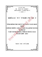 Tình hình thu hút nguồn vốn hỗ trợ chính thức (ODA) vào ngành nông nghiệp tại tỉnh Thừa Thiên Huế giai đoạn 2009 – 2013