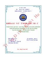 Phân tích lợi ích – chi phí của việc sử dụng hầm khí Biogas sinh học ở các hộ gia đình tại xã Cán Khê- Huyện Như Thanh- Tỉnh Thanh Hóa