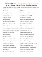 Bài thơ Tiếng Anh tri ân thầy cô: The Teacher