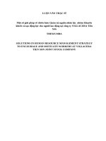 Một số giải pháp về chiến lược quản trị nguồn nhân lực  nhằm khuyến khích và tạo động lực cho người lao động tại công ty VIGLACERA tiên sơn