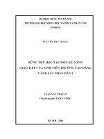 Hứng thú học tập môn kỹ năng giao tiếp của sinh viên trường cao đẳng cảnh sát nhân dân i 