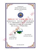 Đánh giá chất lượng dịch vụ cho vay tiêu dùng đối với khách hàng cá nhân tại Ngân hàng Nông nghiệp và Phát triển nông thôn Huyện Can Lộc - Tỉnh Hà Tĩnh