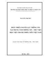 Phát triển nguồn lực thông tin tại trung tâm thông tin   thư viện học viện thanh thiếu niên việt nam 