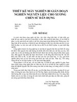 Khóa luận thiết kế máy nghiền bi gián đoạn nghiền nguyên liệu cho xương chén sứ dân dụng 