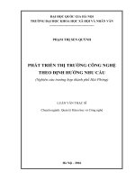 Phát triển thị trường công nghệ theo định hướng nhu cầu (nghiên cứu trường hợp thành phố hải phòng) 