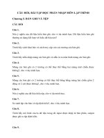 Câu hỏi, bài tập học phần nhập môn lập trình 