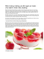 Món tráng miệng và đồ ngọt an toàn cho bệnh nhân tiểu đường