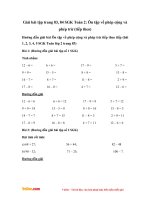 Giải bài tập trang 82, 83 SGK Toán 2: Ôn tập về phép cộng và phép trừ (tiếp theo)