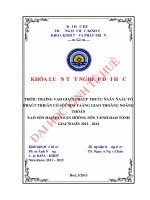 Thực trạng và giải pháp thúc đẩy đầu tư phát triển cơ sở hạ tầng giao thông nông thôn xã Sơn Hà huyện Hương Sơn tỉnh Hà Tĩnh giai đoạn 2011 - 2014