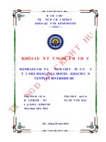 Đánh giá chất lượng dịch vụ tiệc cưới tại nhà hàng Full House – khách sạn Century Riverside Huế