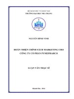 Hoàn thiện chính sách marketing cho công ty cổ phần pymepharco 