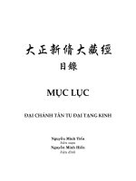 Mục Lục  Đại Chánh Tân Tu Đại Tạng Kinh