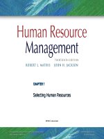 Human resrouce management 13th  mathis jacson chapter 07 