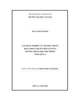 Vận dụng nghiên cứu bài học trong hoạt động chuyên môn tổ toán ở trường THPT tỉnh sơn la 