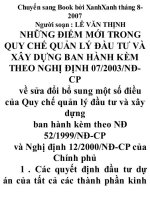 Những điểm mới trong quy chế đổi mới đầu tư và xây dựng ban hành kèm theo nghị định 07 2003 nđ CP   