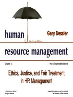 Dessler ch 14 ethics, justice and fair treatment in HR manag 