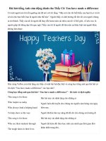 Bài hát tiếng Anh cảm động dành cho Thầy Cô: You have made a difference