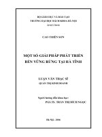 Một số giải pháp phát triển bền vững rừng tại Hà Tĩnh