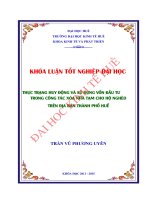 Thực trạng huy động và sử dụng vốn đầu tư trong công tác xóa nhà tạm cho hộ nghèo trên địa bàn thành phố Huế