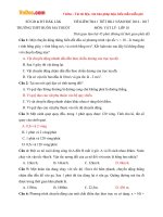 Đề kiểm tra 1 tiết học kì 1 môn Vật lý lớp 10 trường THPT Buôn Ma Thuột, Đăk Lăk năm học 2016 - 2017