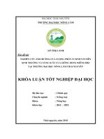Nghiên cứu ảnh hưởng của lượng phân vi sinh NTT đến sinh trưởng và năng suất của giô ́ ng dong riềng DR3 tại trường Đại học Nông Lâm Thái Nguyên.