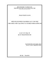 Một số giải pháp tạo động lực làm việc cho nhân viên tại Công ty cổ phần Simco Sông Đà