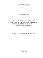 Quản lý hoạt động giáo dục đạo đức cho học sinh trường tiểu học hoàng minh đạo, quận 8   thành phố hồ chí minh trong giai đoạn hiện nay 