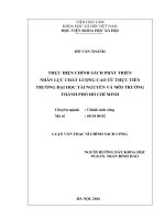 Thực hiện chính sách phát triển nhân lực chất lượng cao từ thực tiễn Trường Đại học Tài nguyên và Môi trường thành phố Hồ Chí Minh
