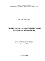 Tìm hiểu thái độ của người dân Hà Nội với loại hình bảo hiểm nhân thọ